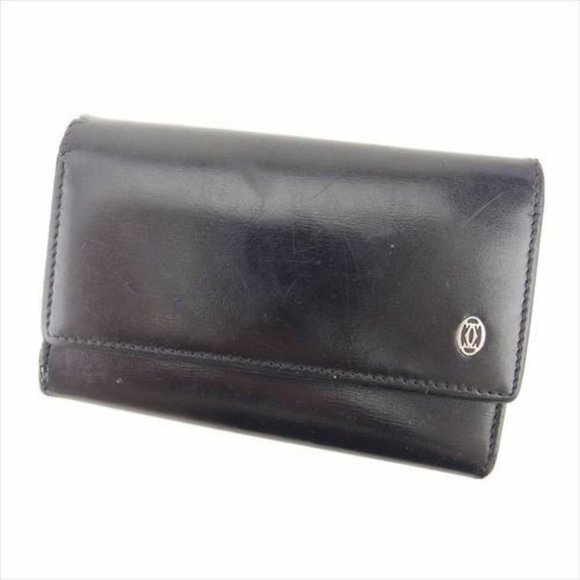 Authentic Used Cartier Key case Key holder Black leather Woman unisex - Picture 1 of 8